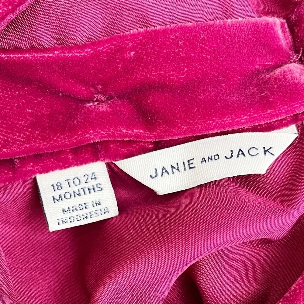 Janie and Jack velvet Dress tiered red Christmas holiday photoshoot fancy formal